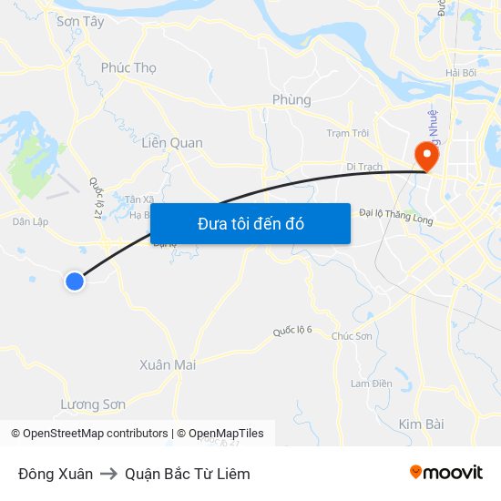 Đông Xuân to Quận Bắc Từ Liêm map