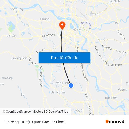 Phương Tú to Quận Bắc Từ Liêm map