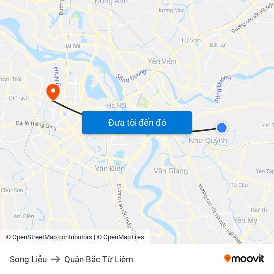 Song Liễu to Quận Bắc Từ Liêm map