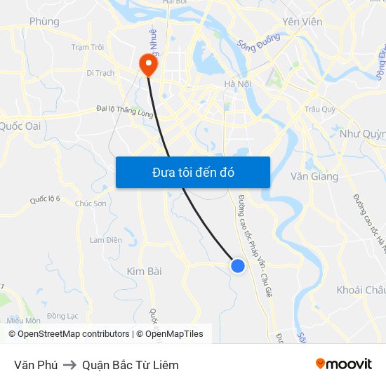 Văn Phú to Quận Bắc Từ Liêm map