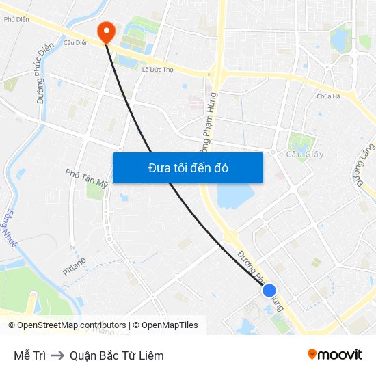 Mễ Trì to Quận Bắc Từ Liêm map