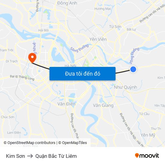 Kim Sơn to Quận Bắc Từ Liêm map