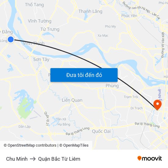 Chu Minh to Quận Bắc Từ Liêm map
