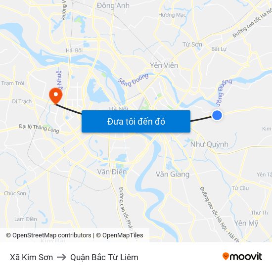 Xã Kim Sơn to Quận Bắc Từ Liêm map