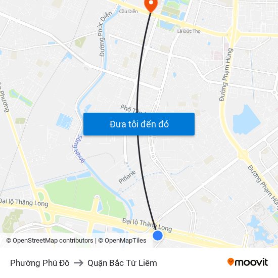 Phường Phú Đô to Quận Bắc Từ Liêm map