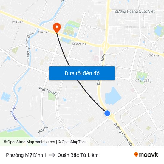 Phường Mỹ Đình 1 to Quận Bắc Từ Liêm map