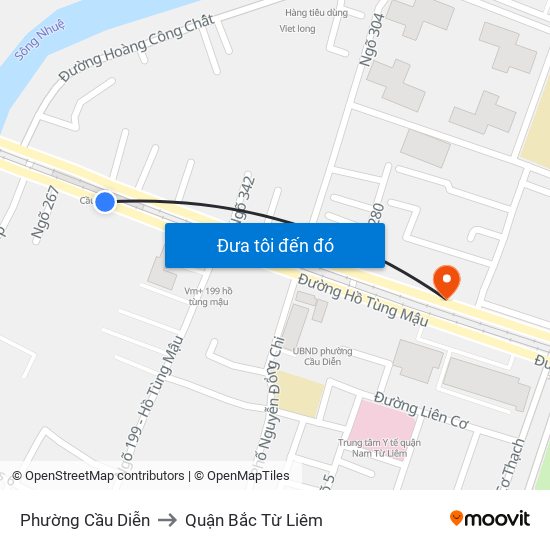 Phường Cầu Diễn to Quận Bắc Từ Liêm map