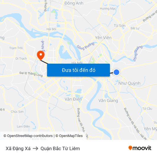 Xã Đặng Xá to Quận Bắc Từ Liêm map