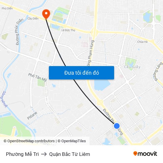 Phường Mễ Trì to Quận Bắc Từ Liêm map