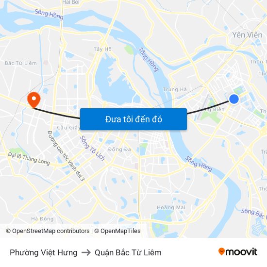 Phường Việt Hưng to Quận Bắc Từ Liêm map