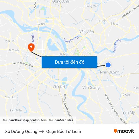 Xã Dương Quang to Quận Bắc Từ Liêm map