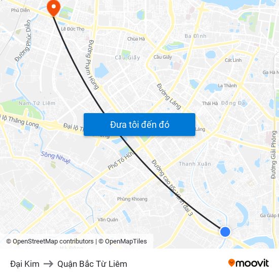 Đại Kim to Quận Bắc Từ Liêm map