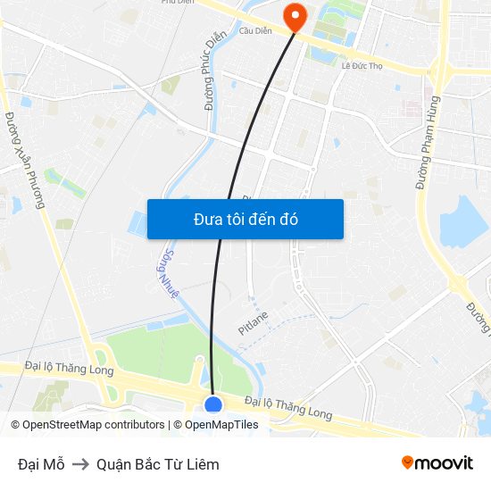 Đại Mỗ to Quận Bắc Từ Liêm map