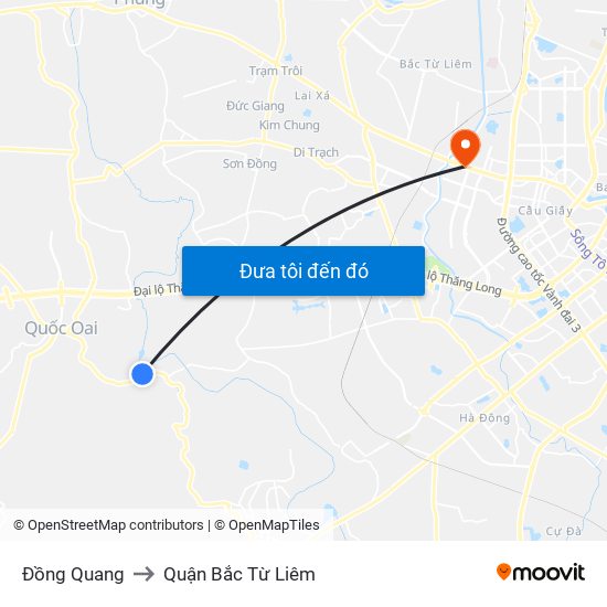 Đồng Quang to Quận Bắc Từ Liêm map