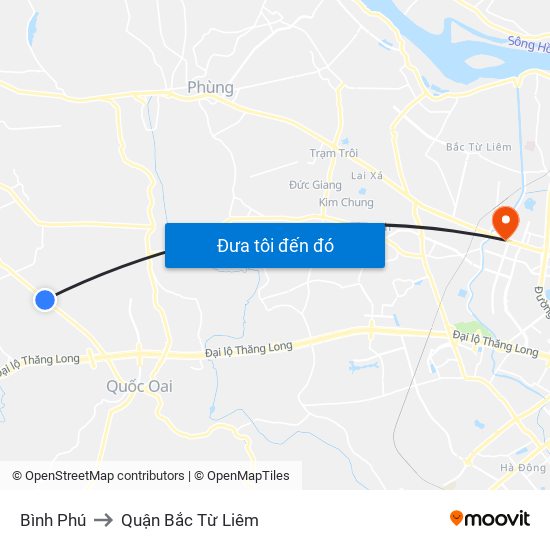 Bình Phú to Quận Bắc Từ Liêm map