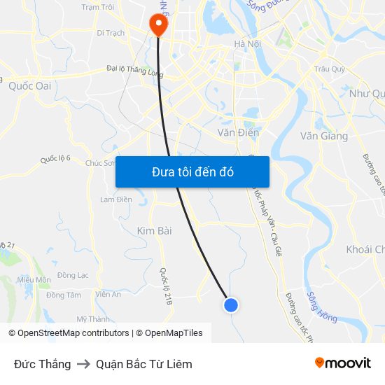 Đức Thắng to Quận Bắc Từ Liêm map