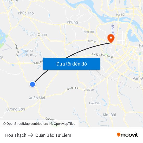 Hòa Thạch to Quận Bắc Từ Liêm map