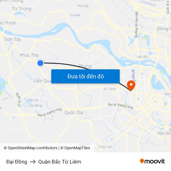 Đại Đồng to Quận Bắc Từ Liêm map