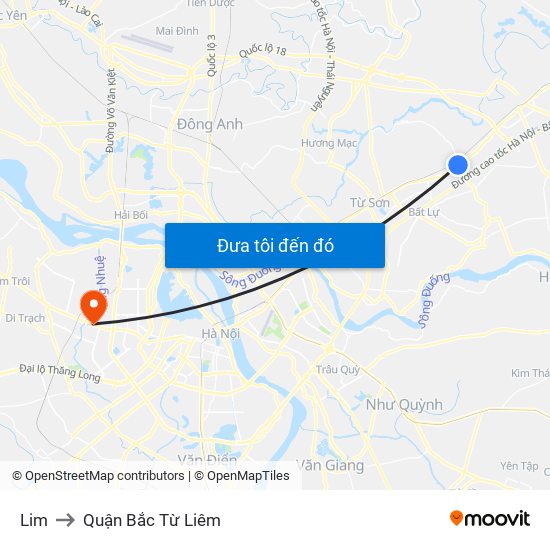 Lim to Quận Bắc Từ Liêm map