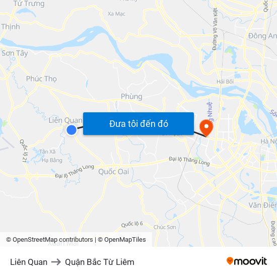 Liên Quan to Quận Bắc Từ Liêm map