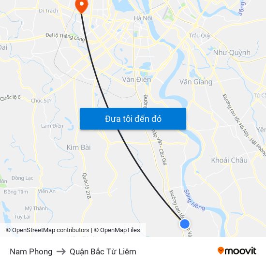 Nam Phong to Quận Bắc Từ Liêm map