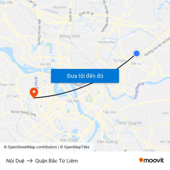 Nội Duệ to Quận Bắc Từ Liêm map