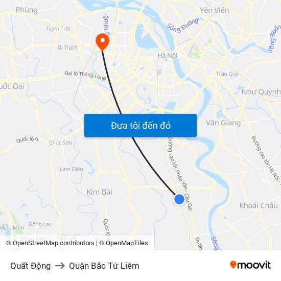 Quất Động to Quận Bắc Từ Liêm map