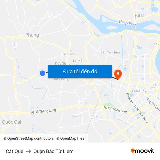 Cát Quế to Quận Bắc Từ Liêm map