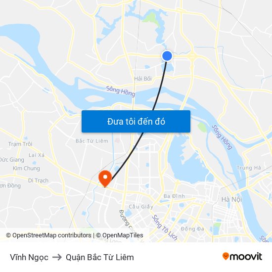 Vĩnh Ngọc to Quận Bắc Từ Liêm map