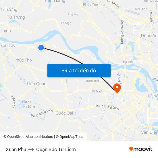 Xuân Phú to Quận Bắc Từ Liêm map