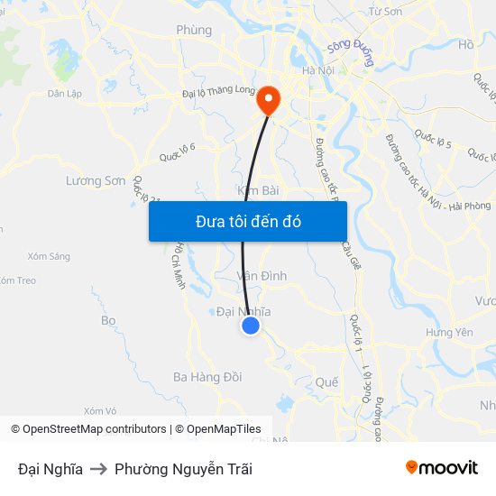 Đại Nghĩa to Phường Nguyễn Trãi map