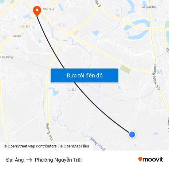 Đại Áng to Phường Nguyễn Trãi map