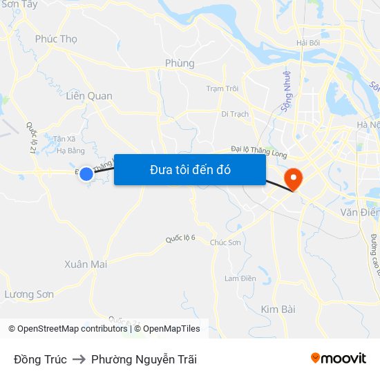 Đồng Trúc to Phường Nguyễn Trãi map