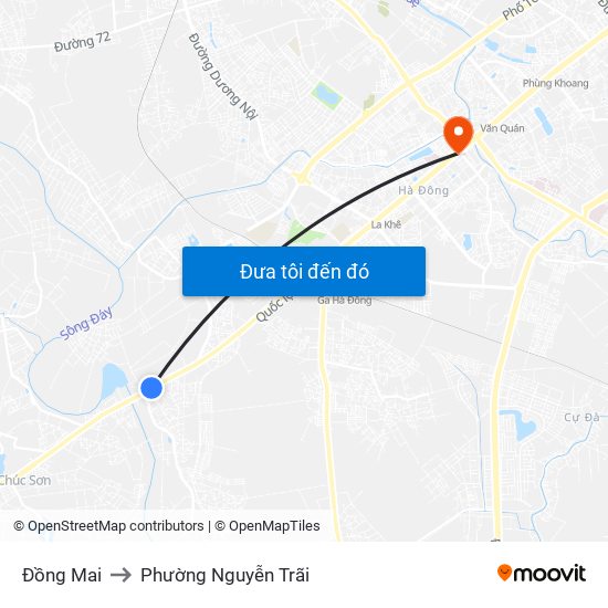 Đồng Mai to Phường Nguyễn Trãi map