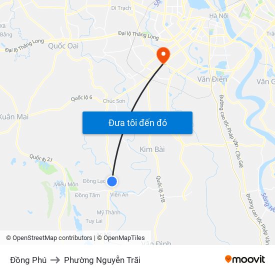 Đồng Phú to Phường Nguyễn Trãi map