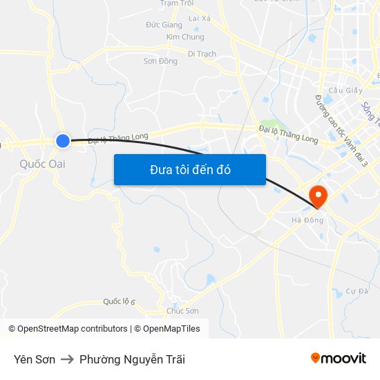 Yên Sơn to Phường Nguyễn Trãi map