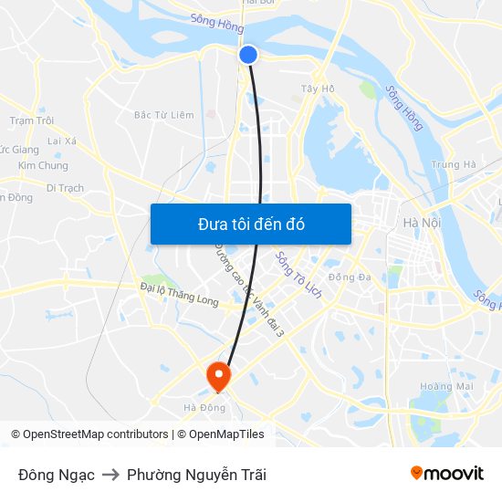 Đông Ngạc to Phường Nguyễn Trãi map