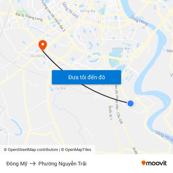 Đông Mỹ to Phường Nguyễn Trãi map