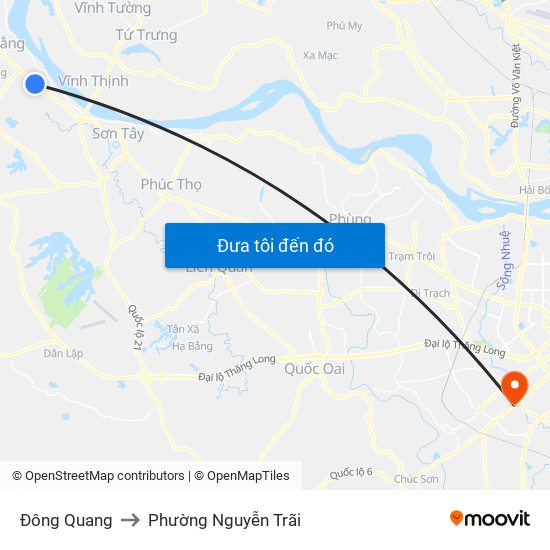 Đông Quang to Phường Nguyễn Trãi map