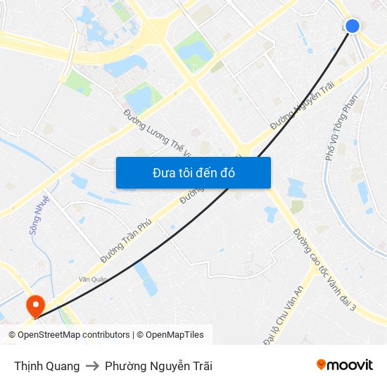 Thịnh Quang to Phường Nguyễn Trãi map