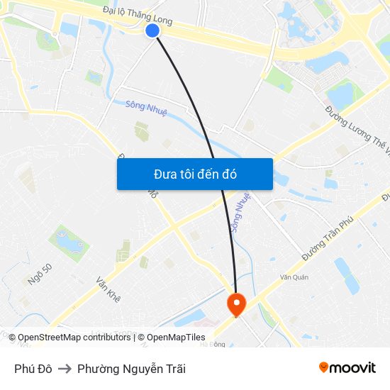 Phú Đô to Phường Nguyễn Trãi map