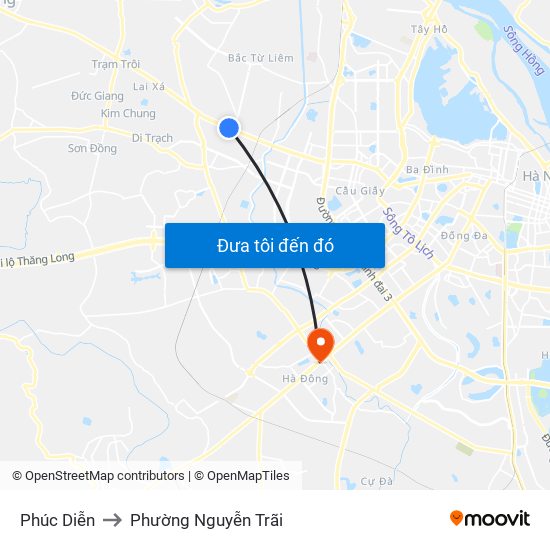 Phúc Diễn to Phường Nguyễn Trãi map