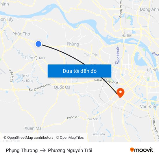 Phụng Thượng to Phường Nguyễn Trãi map