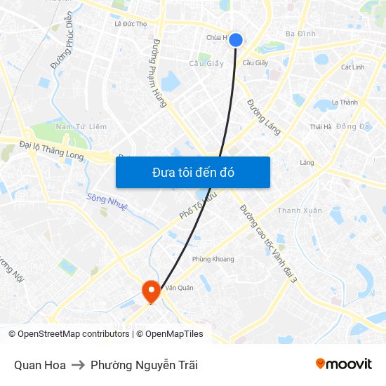 Quan Hoa to Phường Nguyễn Trãi map