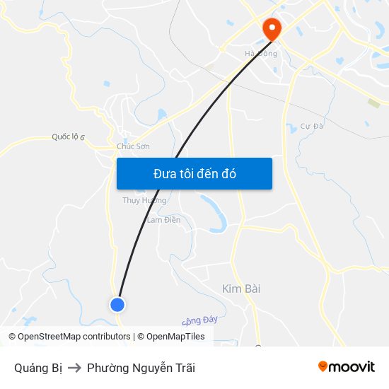 Quảng Bị to Phường Nguyễn Trãi map