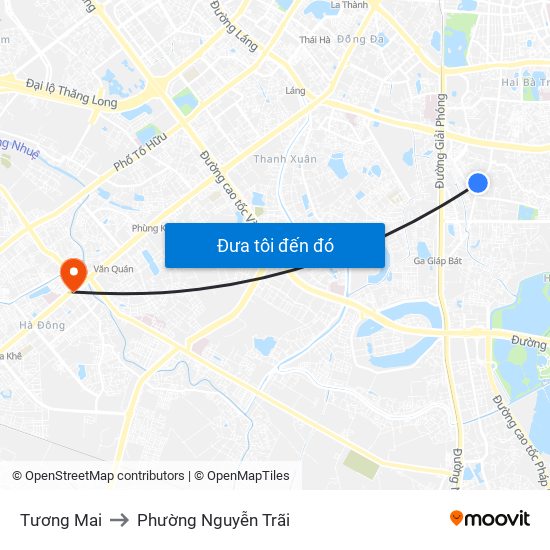 Tương Mai to Phường Nguyễn Trãi map