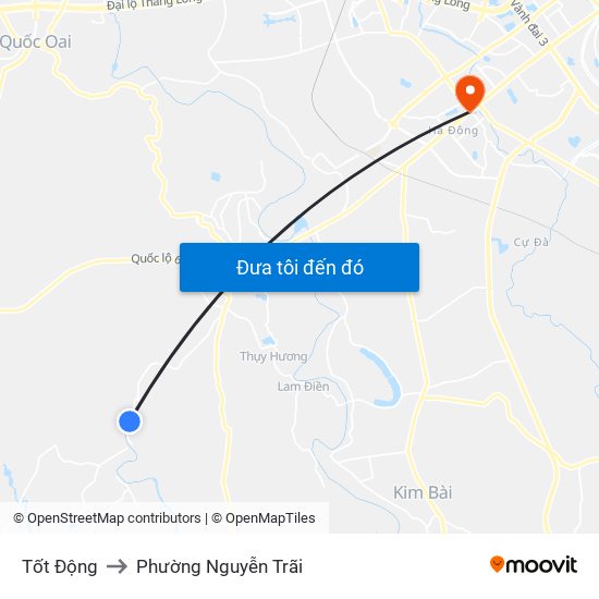 Tốt Động to Phường Nguyễn Trãi map