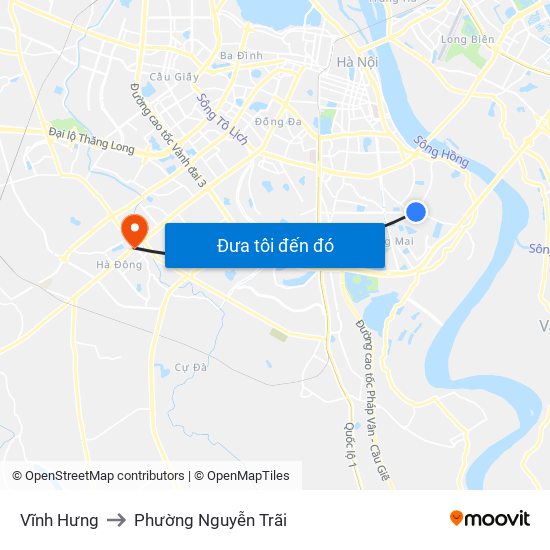 Vĩnh Hưng to Phường Nguyễn Trãi map