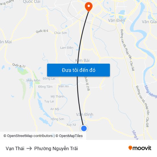 Vạn Thái to Phường Nguyễn Trãi map