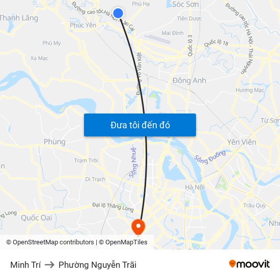 Minh Trí to Phường Nguyễn Trãi map